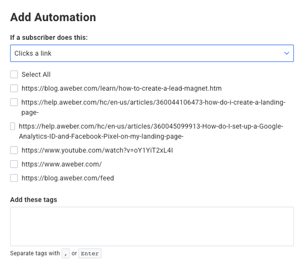 Aweber Add Automation