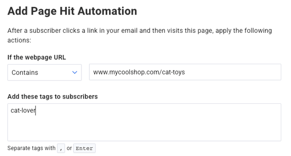 Aweber Add Page Hit Automation