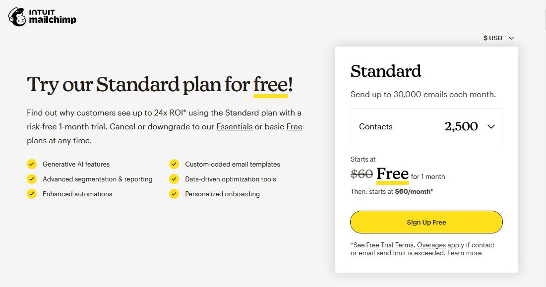 MailChimp Pricing November 2024