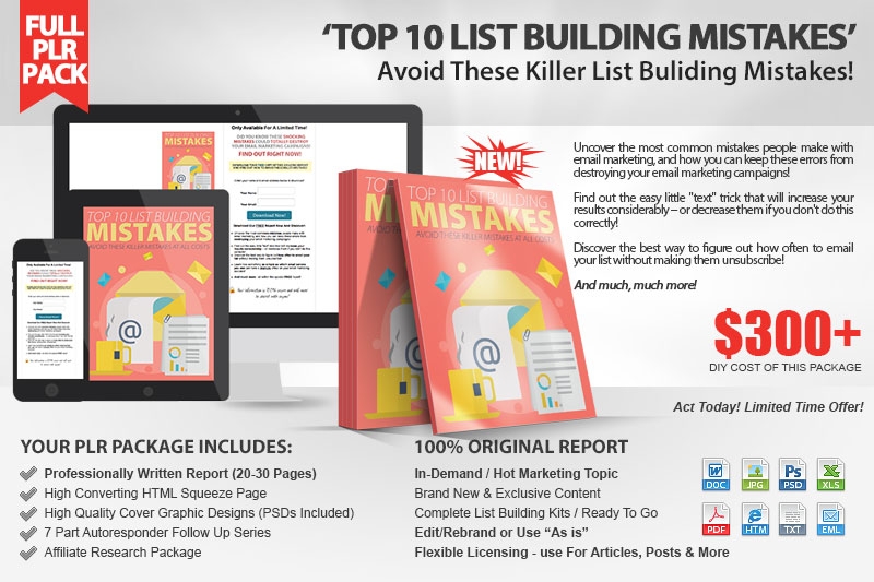 Top 10 List Building Mistakes PLR Pack