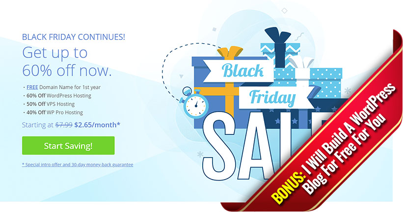 Bluehost Black Friday Deals + My Bonus