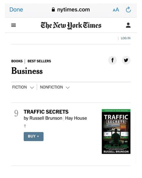 Traffic Secrets - Now A New York Times BestSeller