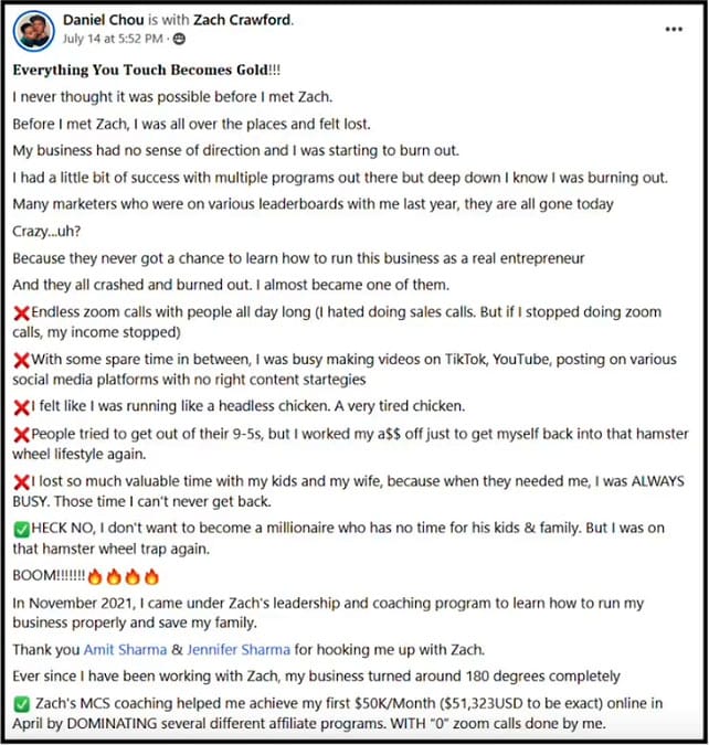 Zach Testimonial 2