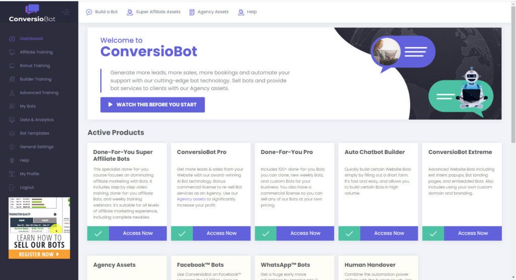 ConversioBot Dashboard