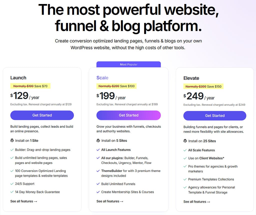 OptimizePress Pricing 2026