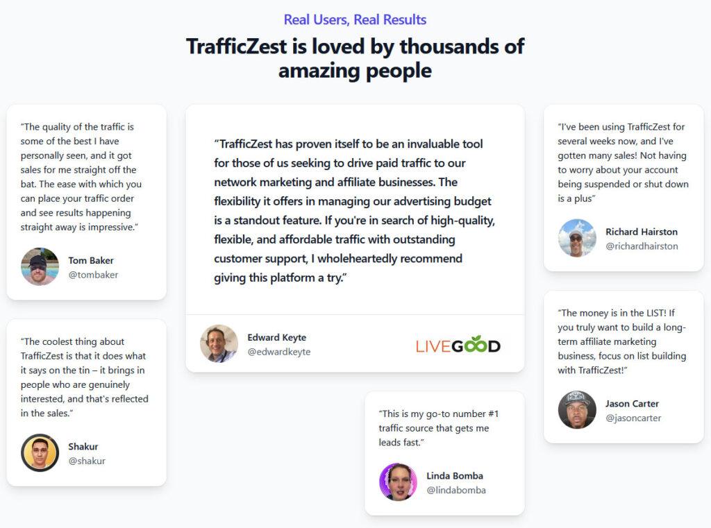 TrafficZest Testimonials