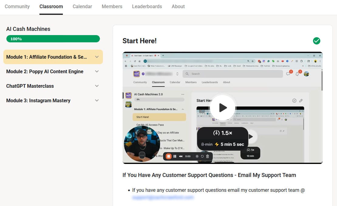 AI Cash Machines 2.0 Course Dashboard