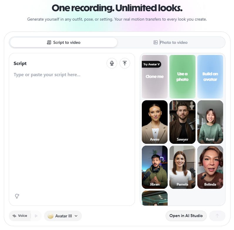 HeyGen Video Creation Dashboard With An AI Avatar